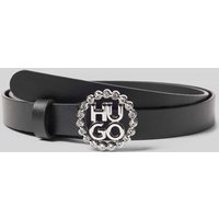 HUGO Gürtel aus Rindsleder mit Dornschließe Modell 'Shirley' in Black, Größe 95 von HUGO