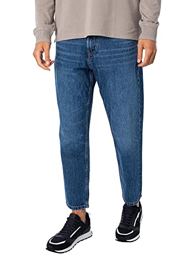HUGO Herren 340 Blaue Regular-Fit Jeans aus festem Denim in Cropped-Länge Blau 32/34 von HUGO