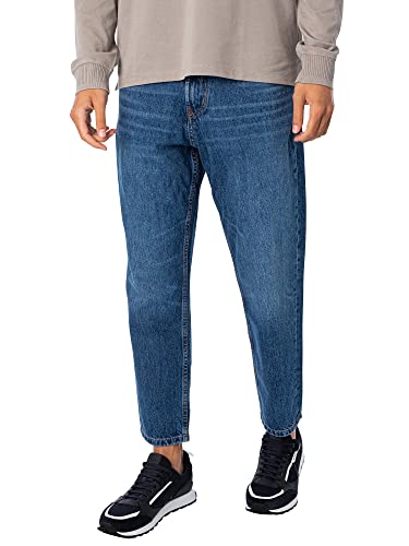 HUGO Herren 340 Blaue Regular-Fit Jeans aus festem Denim in Cropped-Länge Blau 38/32 von HUGO