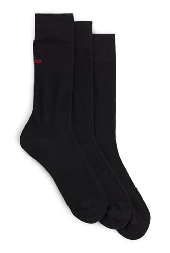 HUGO Herren 3P RS UNI CC Mittelhohe Socken mit Logo-Details im Dreier-Pack Schwarz 35-38 von HUGO