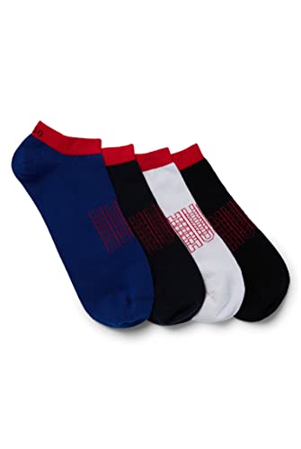 HUGO Herren 4P AS GIFT SET CC Knöchellange Socken mit linearen Logos im Vierer-Pack Gemustert 40-46 von HUGO