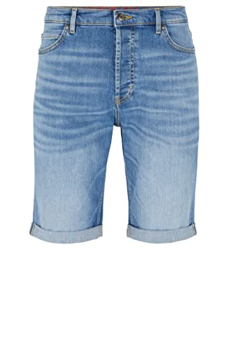 HUGO Herren 634/S Blaue Tapered-Fit Shorts aus bequemem Stretch-Denim Hellblau 29 von HUGO