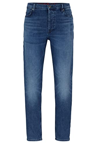 HUGO Herren 634 Blaue Tapered-Fit Jeans aus bequemem Stretch-Denim Blau 31/30 von HUGO