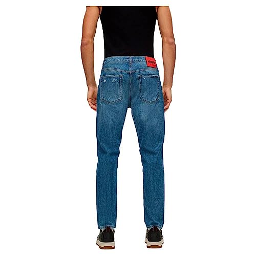 HUGO Herren 634 Blaue Tapered-Fit Jeans aus bequemem Stretch-Denim Blau 31/34 von HUGO