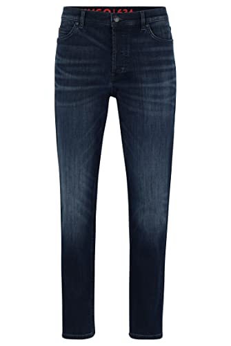 HUGO Herren 634 Blaue Tapered-Fit Jeans aus bequemem Stretch-Denim Dunkelblau 29/32 von HUGO