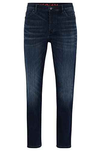 HUGO Herren 634 Blaue Tapered-Fit Jeans aus bequemem Stretch-Denim Dunkelblau 31/34 von HUGO
