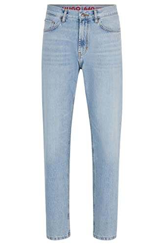 HUGO Herren 640 Blaue Regular-Fit Jeans aus festem Denim Türkis 30/34 von HUGO