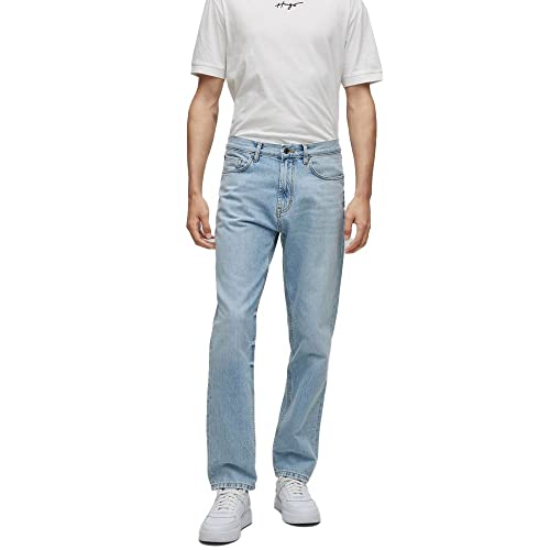 HUGO Herren 640 Blaue Regular-Fit Jeans aus festem Denim Türkis 33/34 von HUGO