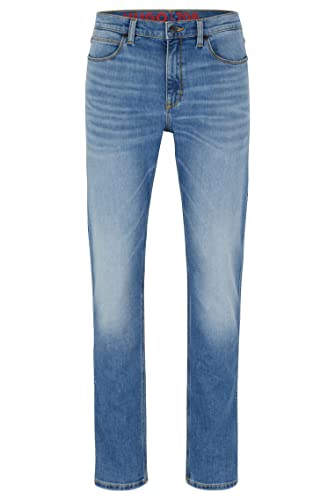 HUGO Herren 708 Blaue Slim-Fit Jeans aus bequemem Stretch-Denim Türkis 33/34 von HUGO