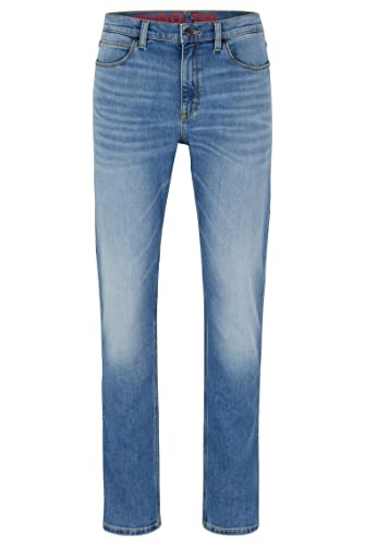 HUGO Herren 708 Blaue Slim-Fit Jeans aus bequemem Stretch-Denim Türkis 36/34 von HUGO