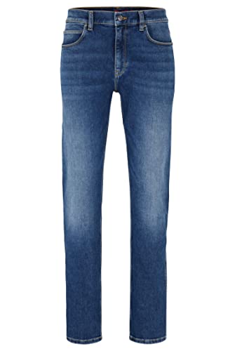 HUGO Herren 708 Blaue Slim-Fit Jeans aus besonders softem Denim Blau 30/34 von HUGO