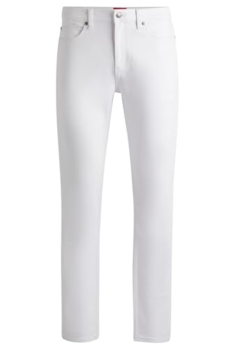 HUGO Herren 708 Slim-Fit Jeans aus Stretch-Denim Weiß 36/32 von HUGO