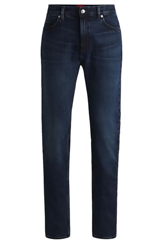 HUGO Herren 708 Slim-Fit Jeans aus dunkelblauem Stretch-Denim Dunkelblau 33/30 von HUGO