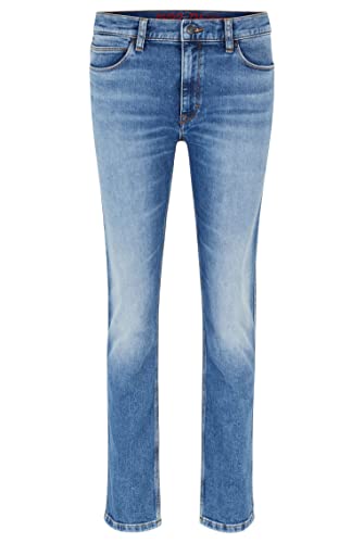 HUGO Herren 734 Blaue Extra Slim-Fit Jeans aus besonders softem Denim Türkis 30/32 von HUGO