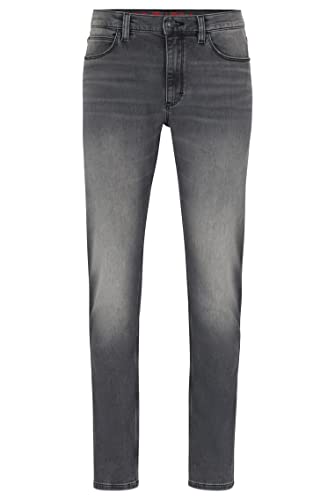 HUGO Herren 734 Extra Slim-Fit Jeans aus Stretch-Denim mit silbergrauer Waschung Silber 34/32 von HUGO