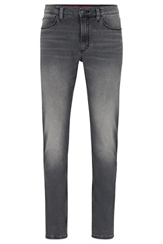 HUGO Herren 734 Extra Slim-Fit Jeans aus Stretch-Denim mit silbergrauer Waschung Silber 36/32 von HUGO
