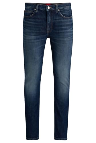 HUGO Herren 734 Extra Slim-Fit Jeans aus dunkelblauem Stretch-Denim Dunkelblau 30/32 von HUGO