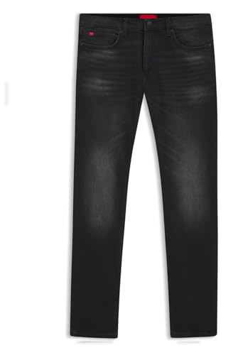 HUGO Herren 734 Extra Slim-Fit Jeans aus ultraschwarzem Stretch-Denim Schwarz005 32/32 von HUGO