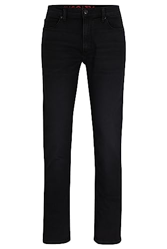 HUGO Herren 734 Schwarze Extra Slim-Fit Jeans aus bequemem Stretch-Denim Schwarz 30/32 von HUGO