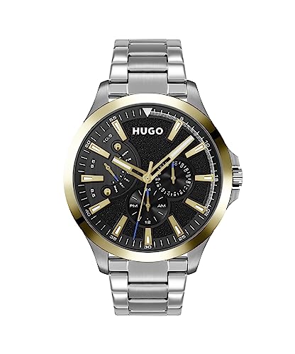 HUGO Multi Zifferblatt Quarz Uhr für Herren mit Silbernes Edelstahlarmband - 1530174 von HUGO