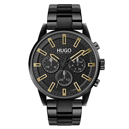 HUGO Multi Zifferblatt Quarz Uhr für Herren mit Schwarzes Edelstahlarmband - 1530177 von HUGO