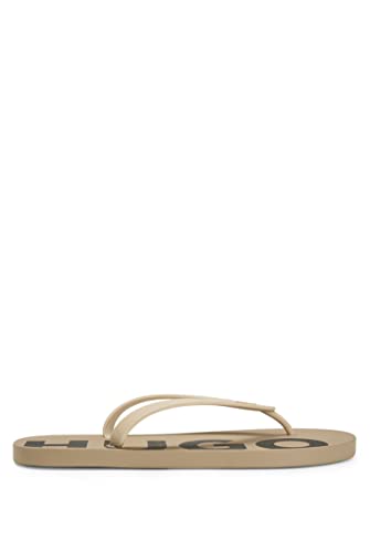 HUGO Herren Arvel Thng Flipflops mit Logo-Details, Light Beige274, 35/36 von HUGO