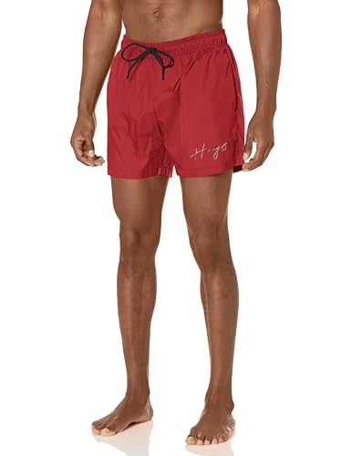HUGO Herren-Badehose mit Standard-Logo, Dunkles Rubinrot, XXL von HUGO
