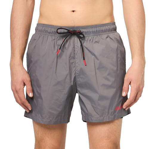 HUGO Herren-Badehose mit umgekehrtem Logo, Grau (Shadow Grey), XL von HUGO