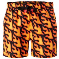 HUGO Herren Badeshorts orange Mikrofaser Mit Prints von HUGO