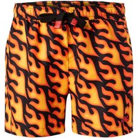 HUGO Herren Badeshorts orange Mikrofaser Mit Prints von HUGO