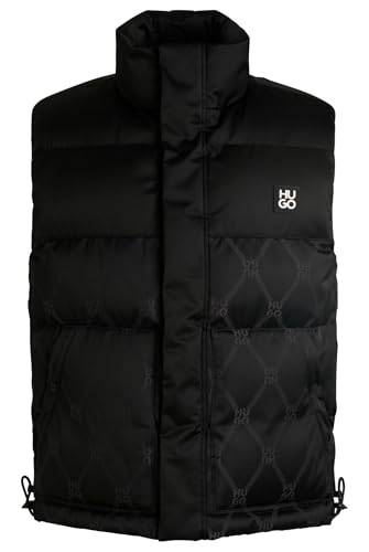 HUGO Herren Baltino2411 Wasserabweisende Slim-Fit Weste mit Signature-Jacquard Schwarz001 XXL von HUGO