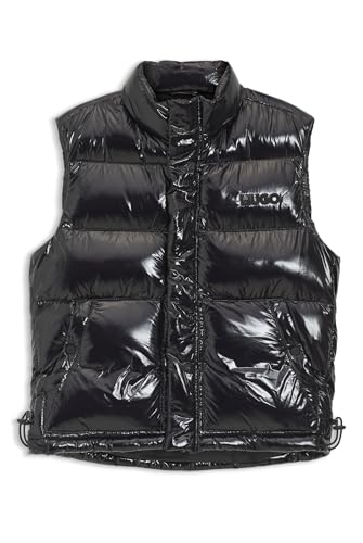 HUGO Herren Baltino2541 Wasserabweisende Weste aus schimmerndem Gewebe Schwarz001 M von HUGO