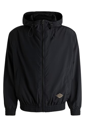 HUGO Herren Benji2521 Windbreaker mit Kapuze und Mesh-Innenfutter Schwarz001 L von HUGO