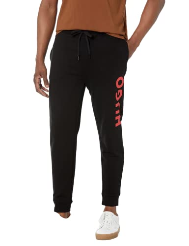 HUGO Herren Big Logo Cotton Sweatpants Trainingshose, Schwarzes Öl, Klein HUGO Herren Big Logo Cotton Sweatpants Trainingshose, Schwarzes Öl, Klein von HUGO