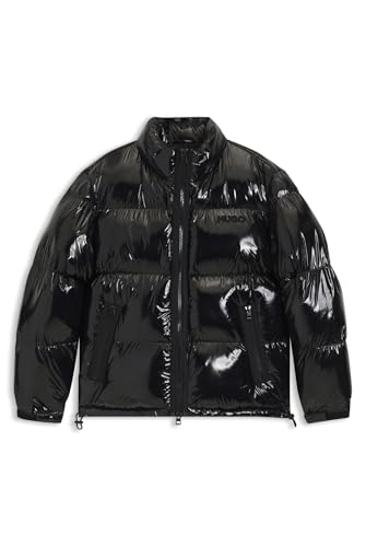 HUGO Herren Biron2541 Wasserabweisende Jacke aus schimmerndem Gewebe Schwarz001 L von HUGO