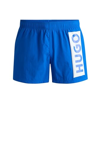 HUGO Herren Blue OKKO Schnell trocknende Badeshorts mit partiellem Innenfutter und vertikalem Logo Hellblau S von HUGO