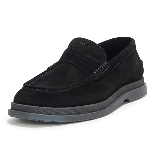 HUGO Herren Chaol Suede Mokassin Loafer, Schwarz, 43 EU HUGO Herren Chaol Suede Mokassin Loafer, Schwarz, 43 EU von HUGO