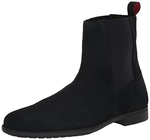 HUGO Herren Chelsea Boots aus glattem Wildleder Jagdschuh, Kapitän Marineblau, 42 EU von HUGO