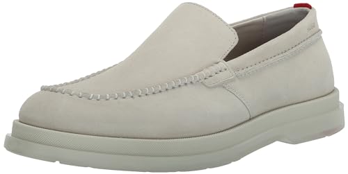 HUGO Herren Costa Loafer aus Veloursleder Slipper, Mandelmilch, 43 EU von HUGO