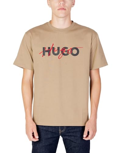 HUGO Herren Dakaishi T-Shirt aus Baumwoll-Jersey mit Doppel-Logo Hellbraun M von HUGO