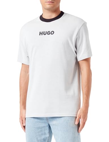 HUGO Herren Daktai Relaxed-Fit T-Shirt mit dekorativem reflektierendem Logo Hellgrün L von HUGO