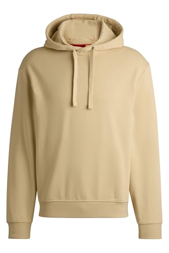 HUGO Herren Dapo Relaxed-Fit Hoodie aus Baumwoll-Terry mit Logo-Print Hellbeige XXL von HUGO