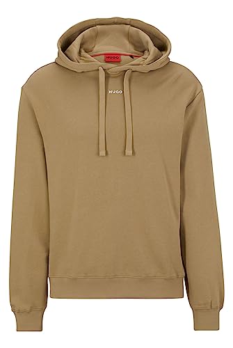 HUGO Herren Dapo Relaxed-Fit Hoodie aus Baumwoll-Terry mit Logo-Print Hellbraun XL von HUGO