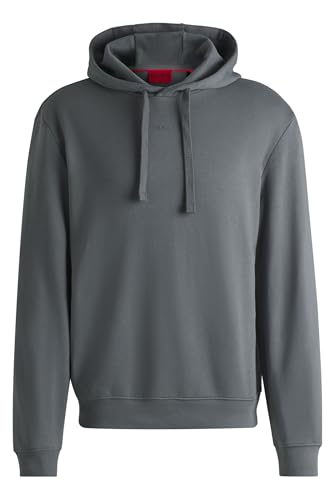 HUGO Herren Dapo Relaxed-Fit Hoodie aus Baumwoll-Terry mit Logo-Print Hellgrau L von HUGO