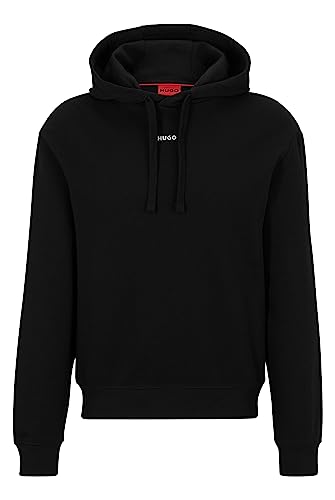 HUGO Herren Dapo Relaxed-Fit Hoodie aus Baumwoll-Terry mit Logo-Print Schwarz XS von HUGO