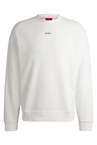 HUGO Herren Dapocrew Relaxed-Fit Sweatshirt aus Baumwoll-Terry mit Logo-Print Natur M von HUGO
