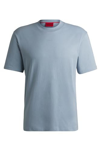 HUGO Herren Dapolino Relaxed-Fit T-Shirt aus Baumwolle mit Logo-Print Blau S von HUGO