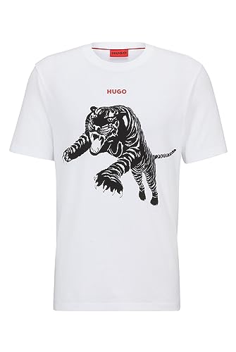 HUGO Herren Darpione T-Shirt, Open White120, M EU von HUGO