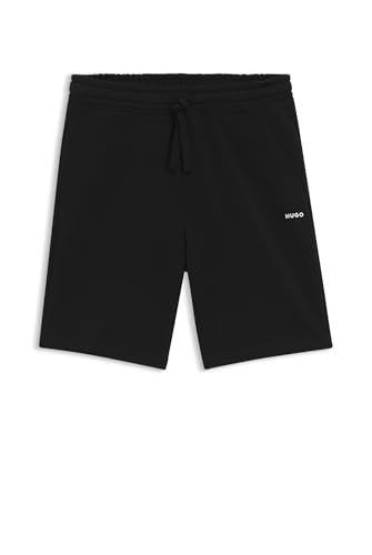 HUGO Herren Dayono Relaxed-Fit Shorts aus Baumwoll-Terry mit Logo-Print Schwarz001 L von HUGO