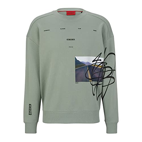 HUGO Herren Deral Sweatshirt, Light/Pastel Green, XXL EU von HUGO